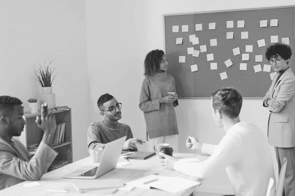A tense discussion in the workplace